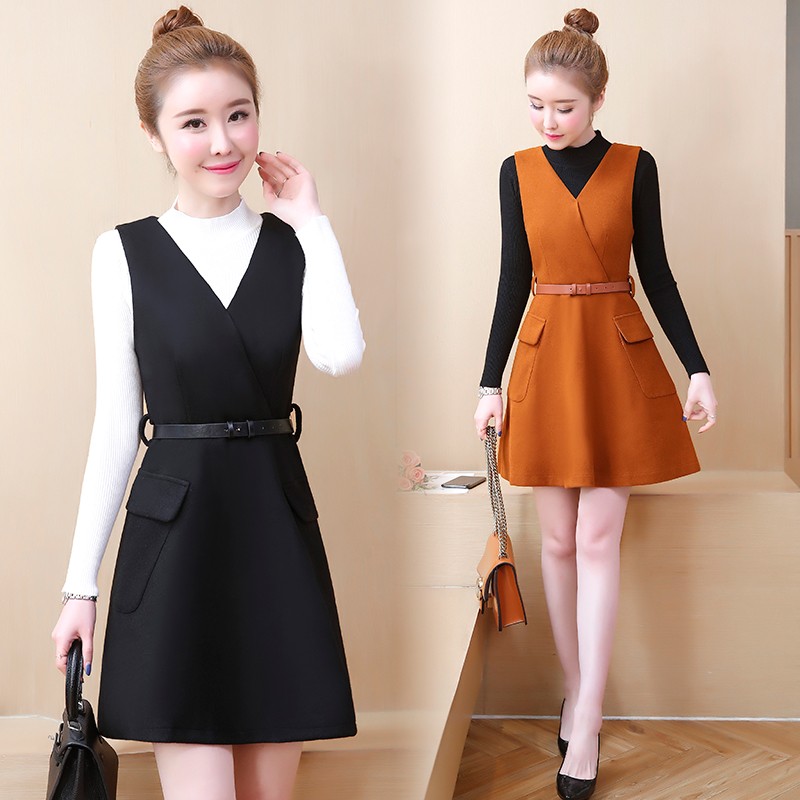 Set váy dạ áo len