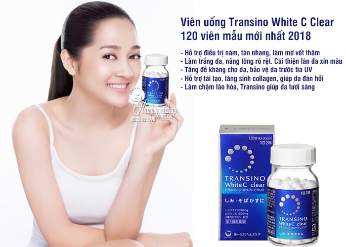 [Viên uống] TRẮNG DA, TRỊ NÁM, TÀN NHANG Transino White C Clear