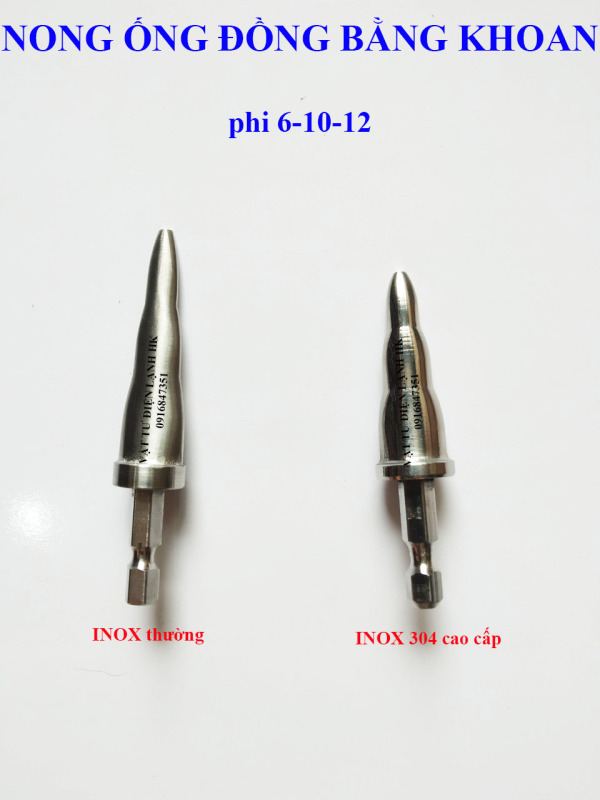 Bảng giá Mũi nong ống đồng bằng khoan [ INOX thường - 304 ] phi 6 - 10 - 12 long ống 3 trong 1
