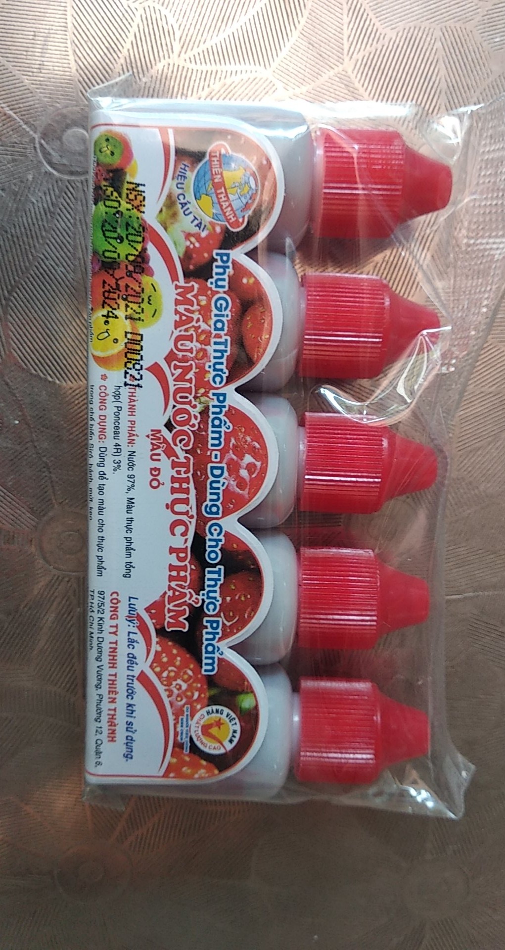 Màu nước thực phẩm Thiên Thành 1 lọ/10ml