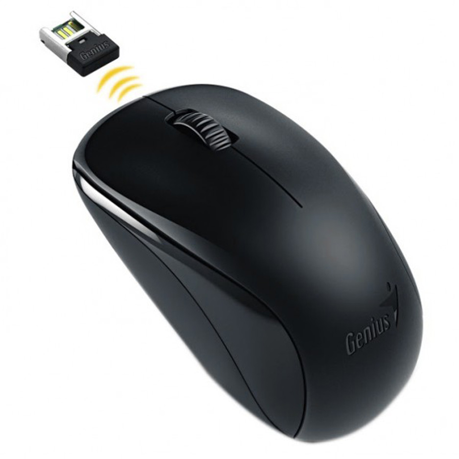Chuột không dây máy tính Genius Wireless NX-7000 (màu đen) Hoạt động êm ái, kiểu dáng nhỏ gọn, vừa vặn bàn tay - Bảo hành 12 tháng - Hàng Chính Hãng