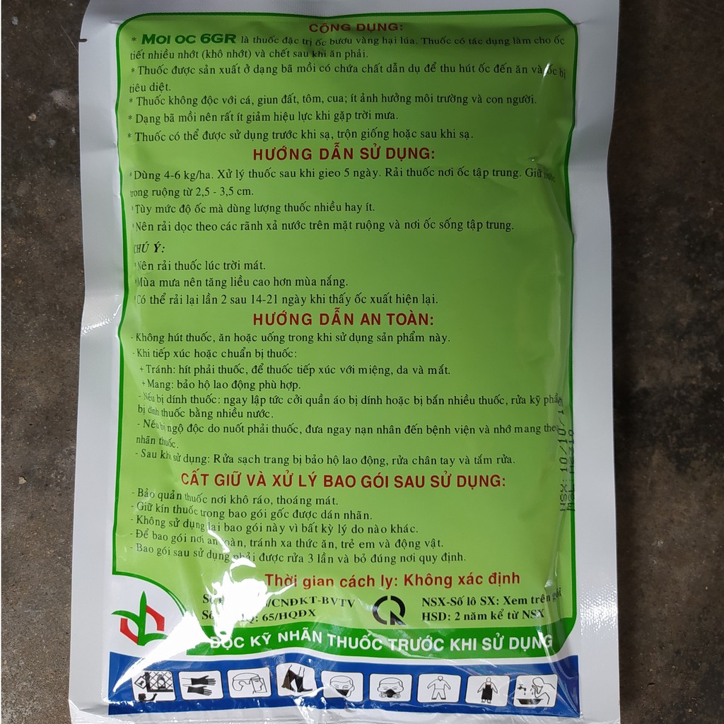 chế phẩm Trừ Ốc Mồi Ốc 6GR (400gr), thuốc diệt ốc MOI OC