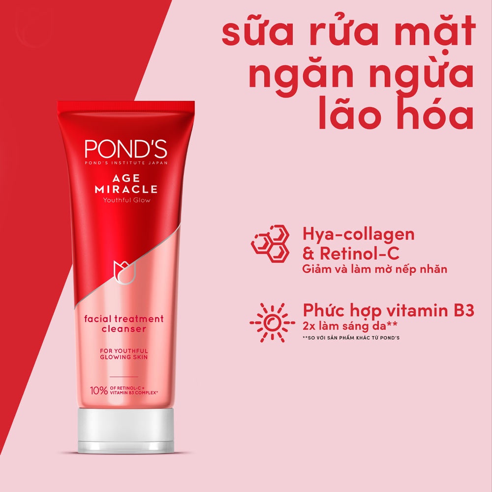 Sữa rửa mặt ponds age miracle ngăn ngừa lão hóa 100g