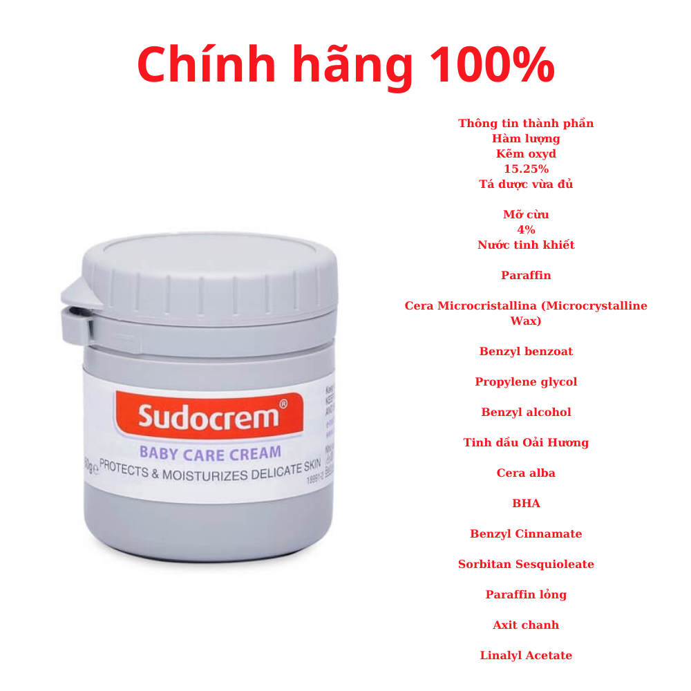 Kem Chống Hăm Tã Trẻ Em Sudocrem 60g