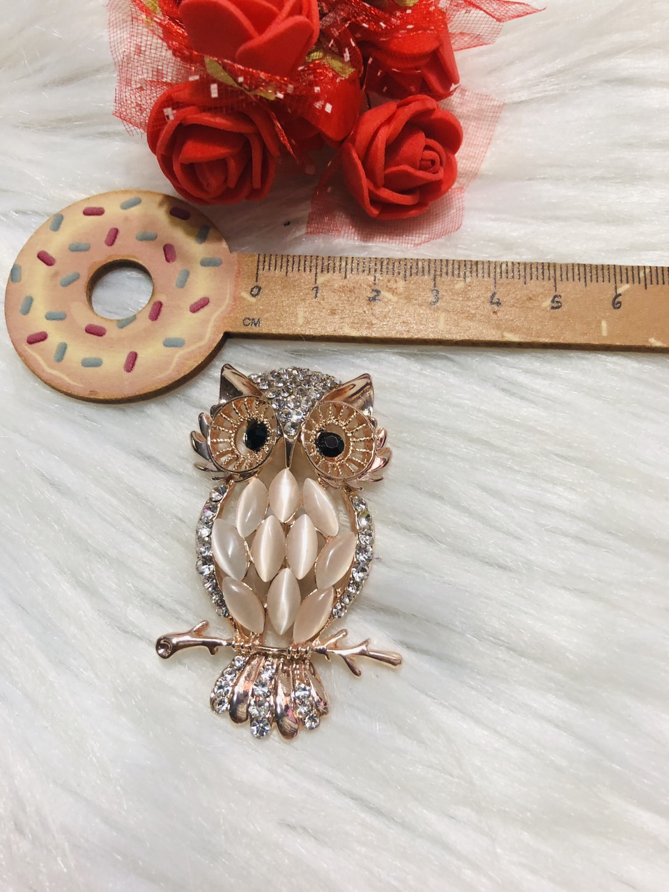 [HCM]Cài áo cap cấp. KT 3x6cm. Hình con cú đính đá