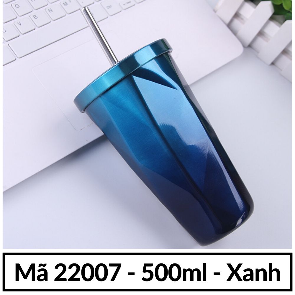 Ly giữ nhiệt kim cương inox 304 cao cấp 500ml bình cốc uống nước cách nhiệt mã 22007