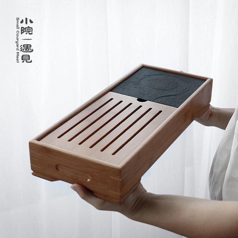 Sân Nhỏ Gặp Tre Nước Khay Trà Cỡ Vừa Phong Cách Nhật Bản Đá Ô Kim Khô Khay Trà Tatami Loại Nhỏ Khay Trà