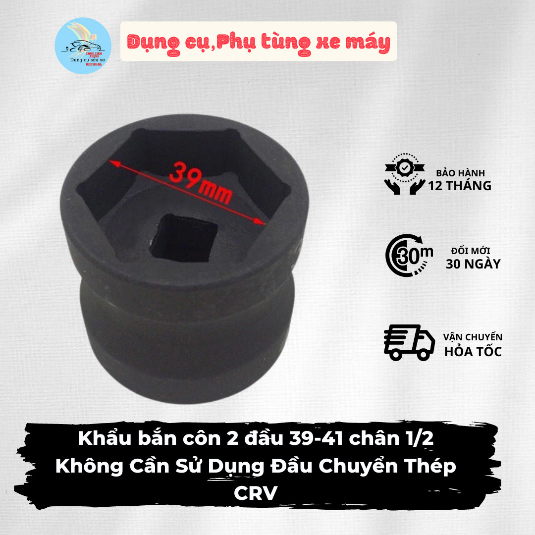 Khẩu bắn côn 2 đầu 39-41 chân 1/2 crv không cần dùng đầu chuyển