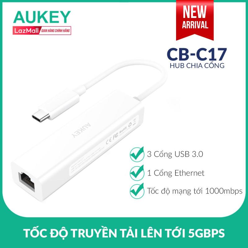 Bảng giá Hub Chia Cổng Type C Sang USB Aukey CB-C17 3 Cổng USB 3.0 Và 1 Cổng Gigabit Ethernet - Nhà Phân Phối Chính Thức Phong Vũ