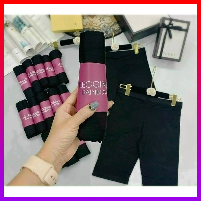 Quần legging đùi Rainbow tím hot rần rần