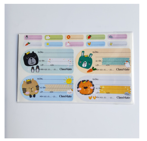 Nhãn vở Carton Classmate có decal -NT222