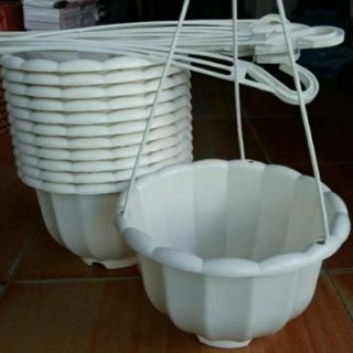Chậu nhựa treo trồng cây- Chậu bí treo trồng hoa, cây cảnh kèm dây treo