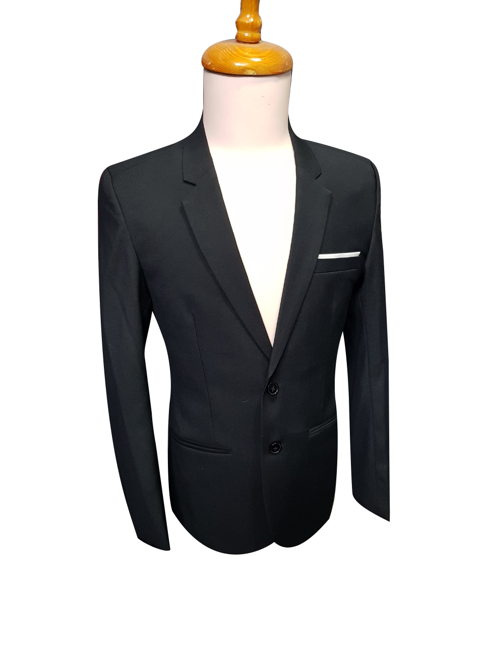 Áo vest nam 2 nút form suông màu đen vải poly mềm mỏng