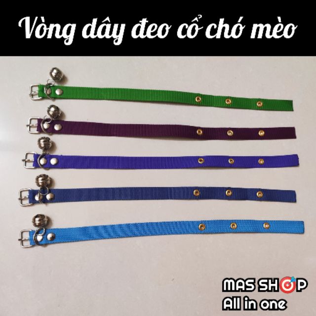 Vòng cổ chó & mèo - dây đeo cổ bằng vải dù 33cm x 1.5cm / Bền & thoải mái cho thú cưng
