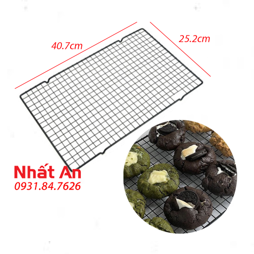 Rack phơi bánh inox màu đen có chân đỡ 40.7cm x 25.2cm