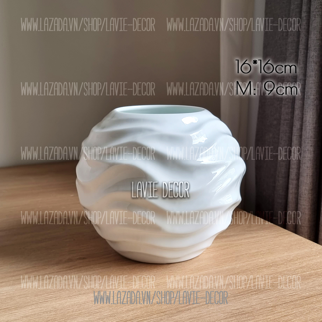 Lọ hoa sứ sương trắng cỡ lớn Bát Tràng