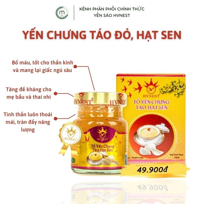 Yến chưng táo đỏ, hạt sen Nha Trang, Khánh Hòa - Hoàng Việt, yến sào bồi bổ sức khỏe cho người mới ốm dậy, tăng sức đề kháng,giải nhiệt cho cơ thể 70ml