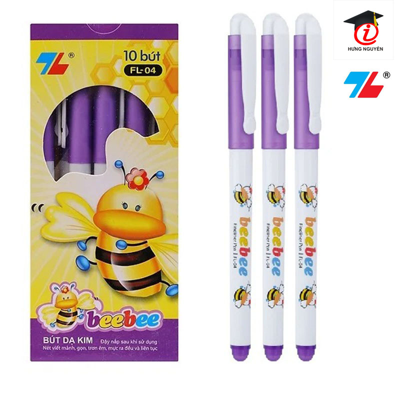 Hộp 10 bút lông kim 0,3mm fl-04 beebee tím
