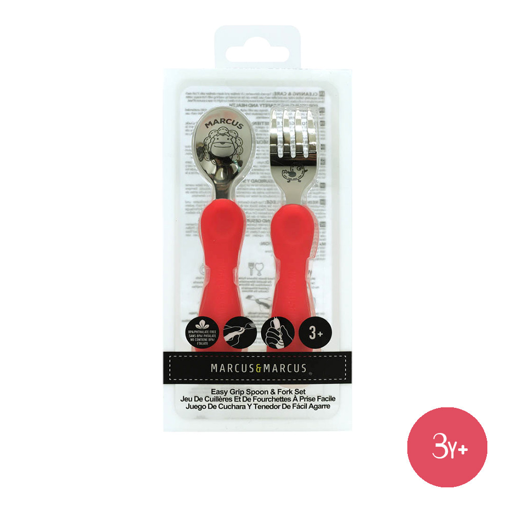 Bộ thìa nĩa ăn dặm cho bé Easy Grip Marcus & Marcus, từ 3 tuổi - Marcus