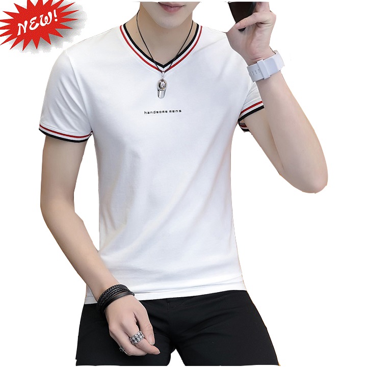 Áo thun nam cao cấp cổ tim hot trend 2021