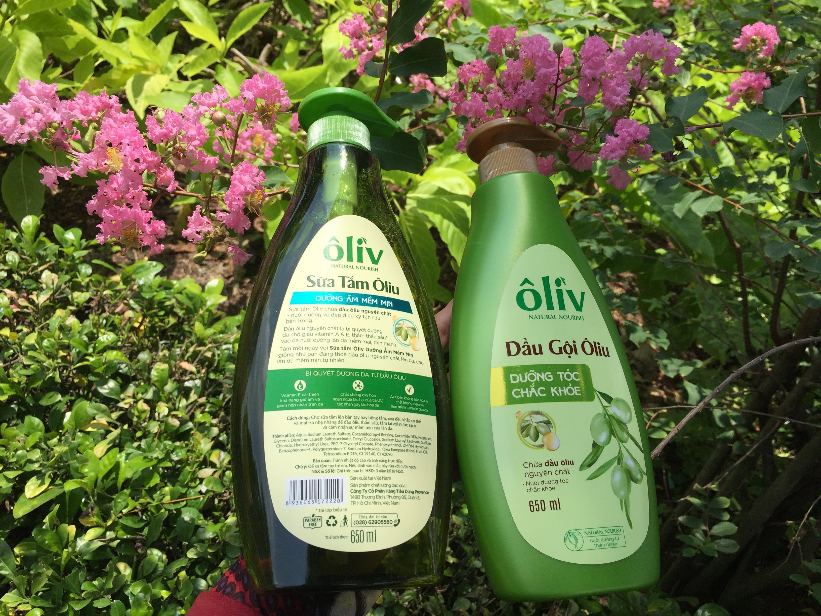 Combo dầu gội + sữa tắm tinh chất OLIVE 650 ml