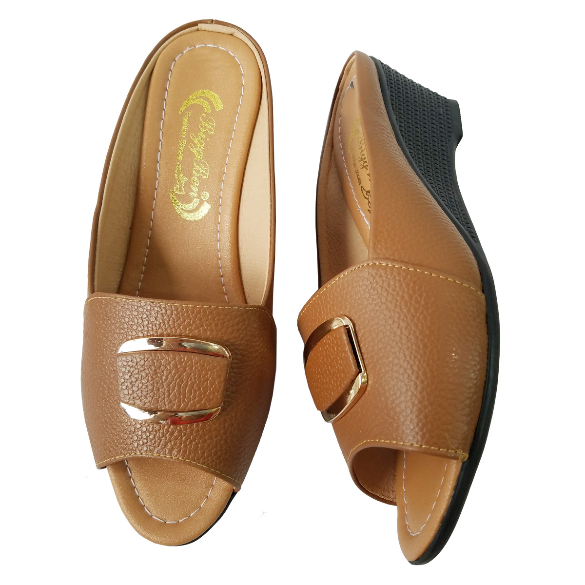 Dép Sục Nữ BIGBEN Da Bò Thật Cao 5 phân SBN40