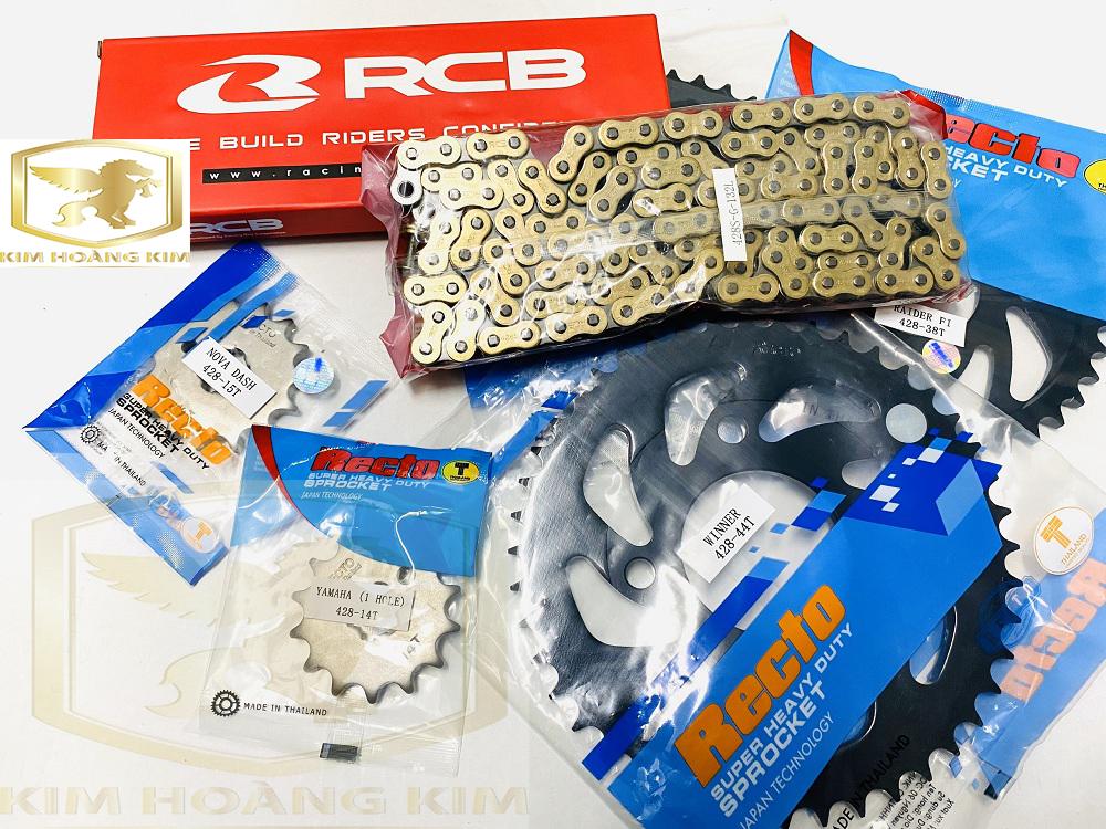 Bộ nhông sên đĩa RCB...Đĩa Recto gắn Winner,Exciter,Raider,Satria.....3 món chỉ việc gắn vào sử dụng