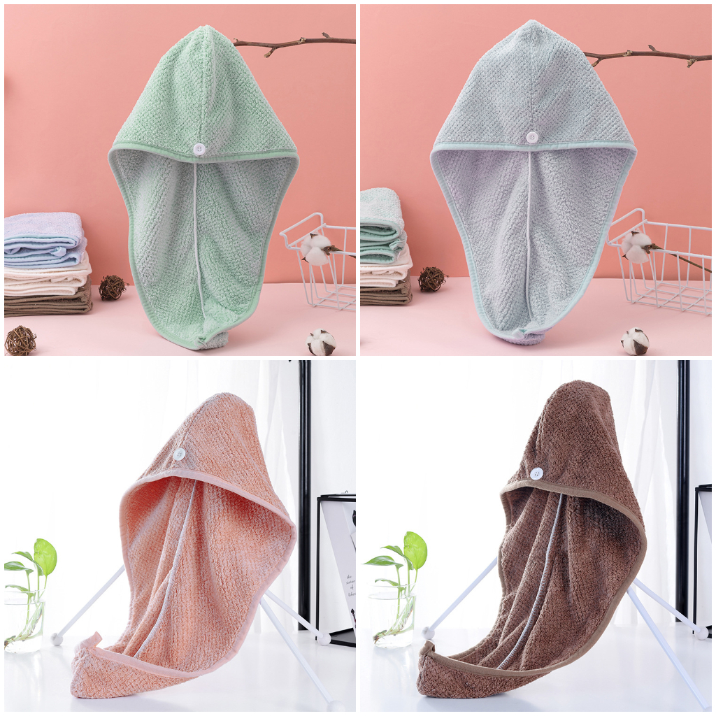 Khăn quấn tóc, mũ trùm đầu thấm nước làm khô tóc (MTD06)