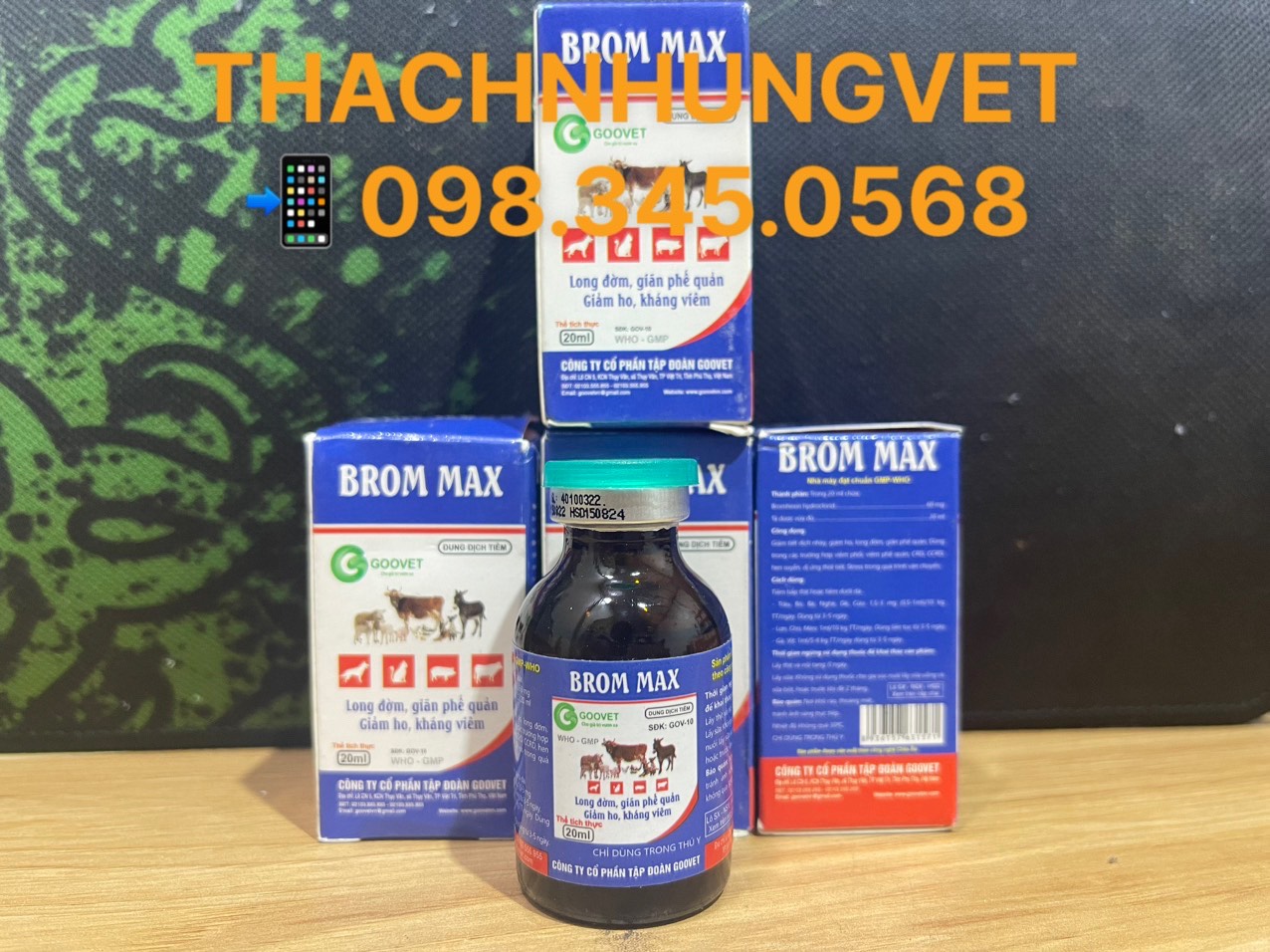 Chai 20ml BROMHEXINE 0.3% Goovet dùng trong chăn nuôi Brom Max giúp Long đờm, giãn phế quản, giảm ho, kháng viêm.