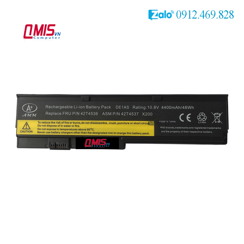 Pin laptop lenovo thinkpad x200 x200s x201 – x200 – 6 cell - màn thường