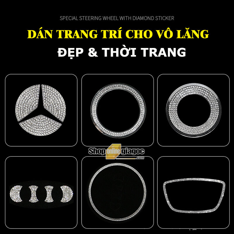 Logo Đính Đá Gắn Vô Lăng Theo Hãng Xe