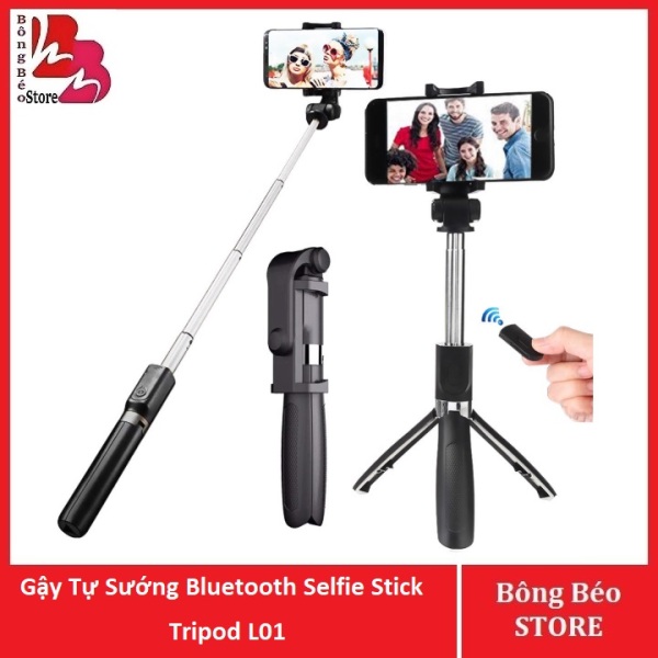 Gậy Tự Sướng Bluetooth Selfie Stick Tripod L01 Có Chân Chụp Ảnh Cao Cấp