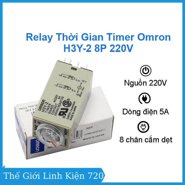 Relay Thời Gian Timer Omron H3Y-2 8P 220V