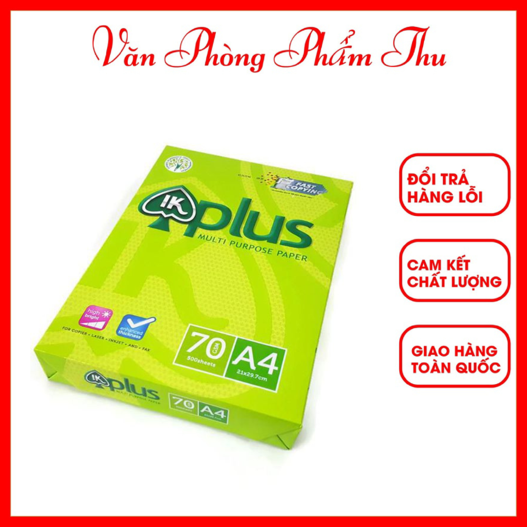 Giấy In A4 70Gsm Double A - Ik Plus - Ik Copy - Idea- Excell Thùng 5 Ream