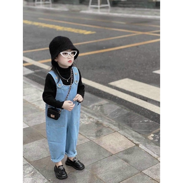 [SET BÉ GÁI] Set yếm jean xanh mã mới cho bé gái (9-19kg)