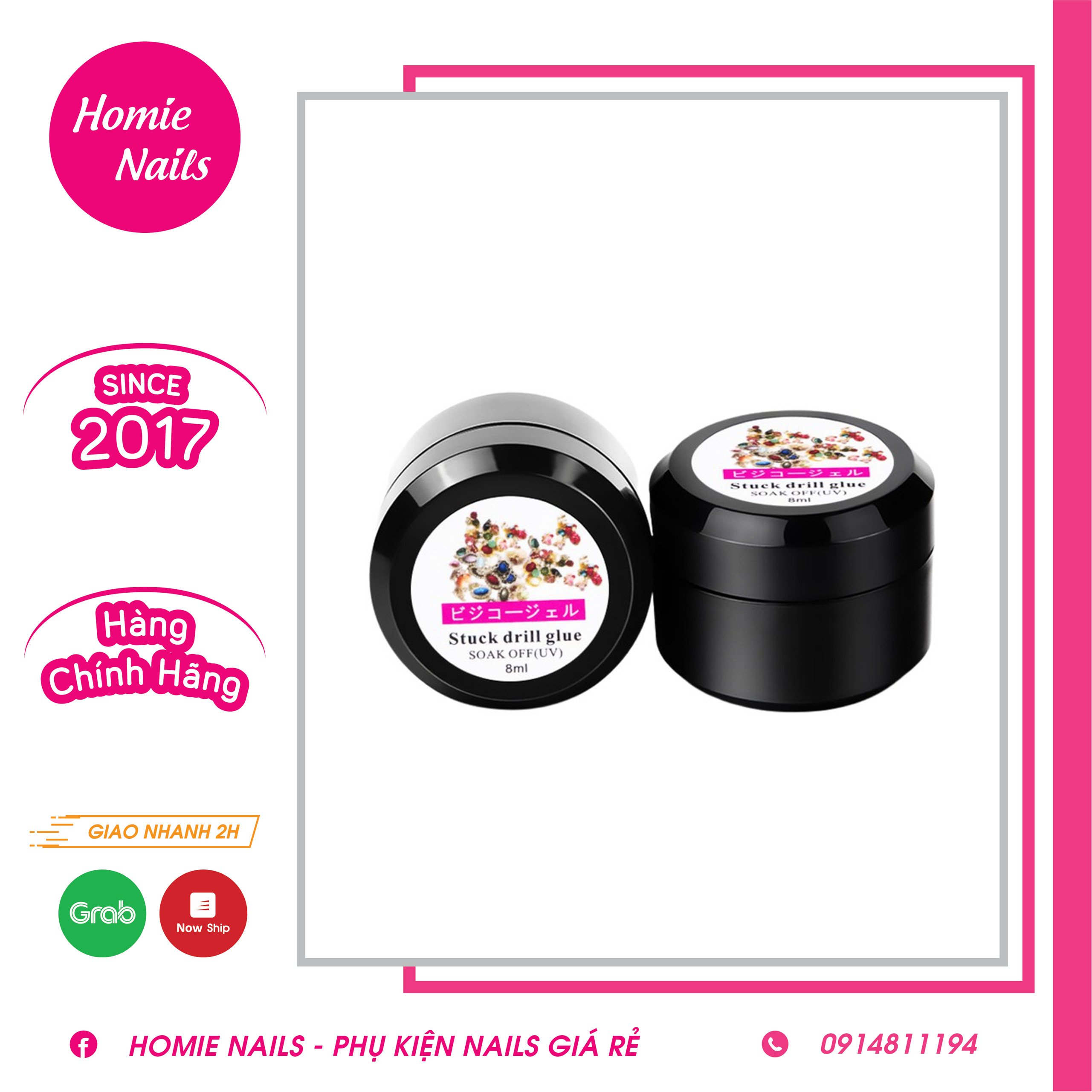 Gel đính đá ( UV/LED) hủ 8ml.