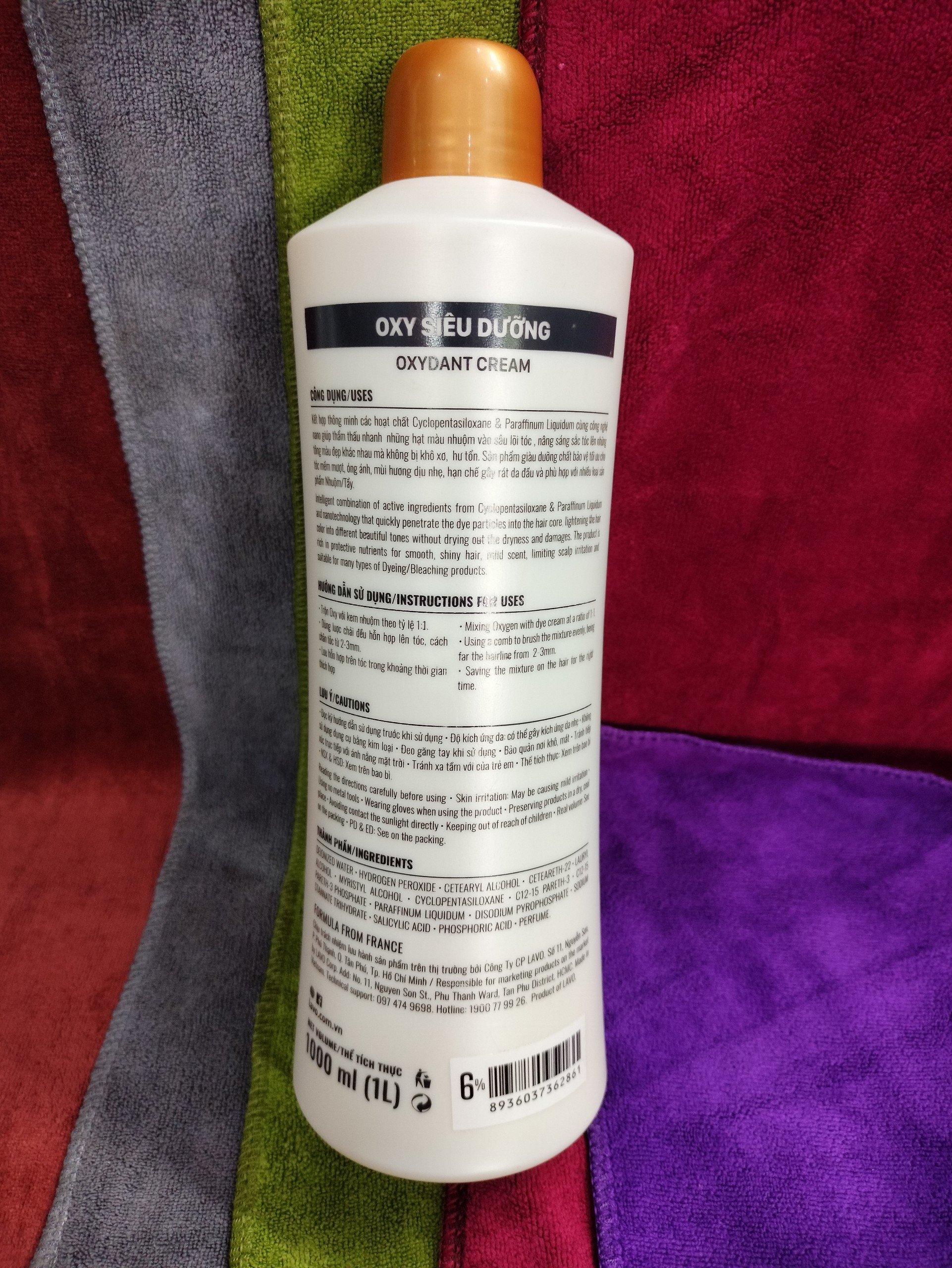 Oxy trợ nhuộm Lavox Nano 1000ml