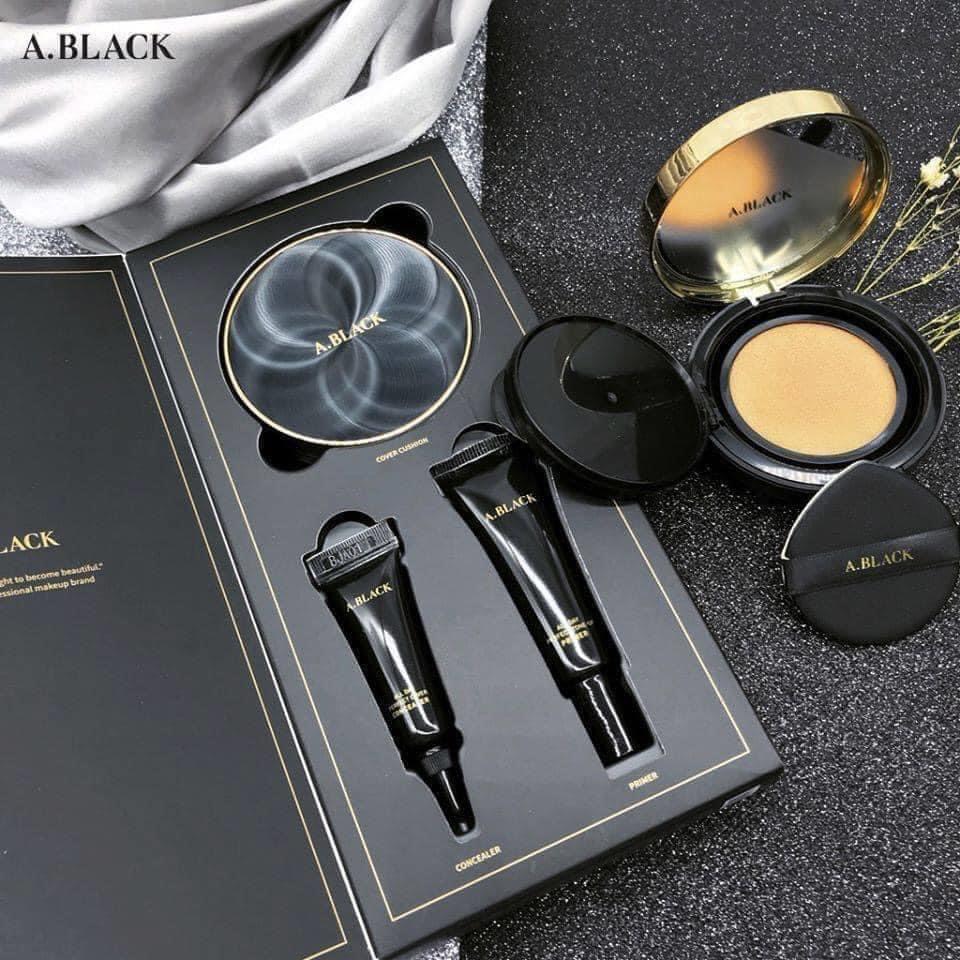 Set phấn nước A.Black All Day Perfect Cover Cushion SPF47 PA++