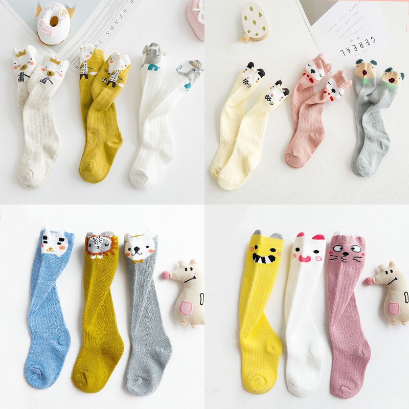 Set 3 đôi tất len cổ cao vớ len hình động vật đáng yêu cho bé