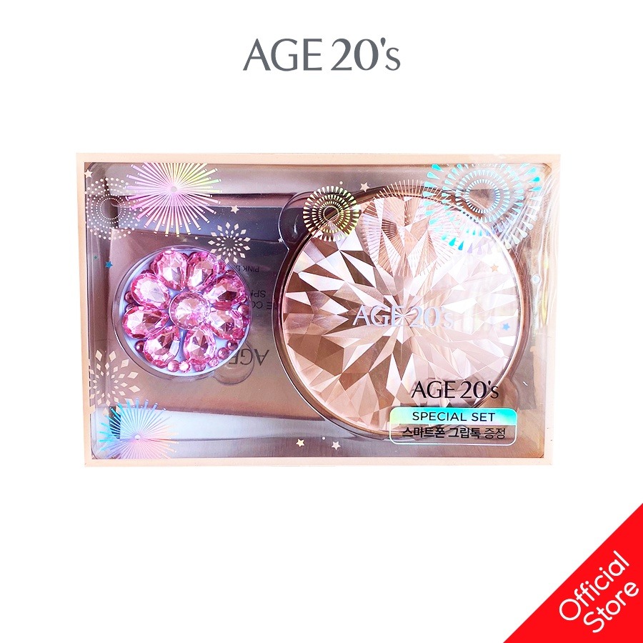 Phấn Nền Lạnh Kim Cương AGE20 s Essence Cover Pact DIAMOND Pink SPF 50+ PA