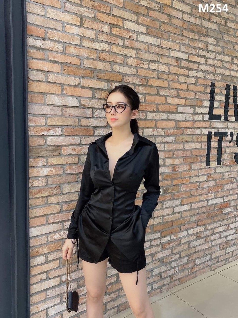 SÉT SƠ MI LỤA RÚT DÂY KÈM QUẦN