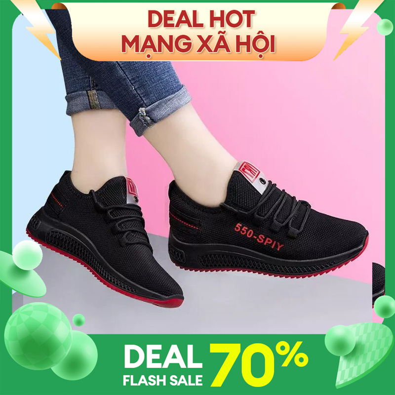 [Hoàn Tiền 15%]Giày thể thao nữ siêu rẻ và đẹp đen đế đỏ (giá hủy diệt)