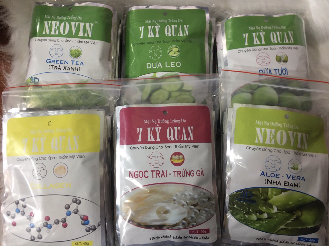 [chuẩn hàng cty] combo 10 miếng mặt nạ NEOVIN ( 7 KỲ QUAN)  giá chỉ 40k