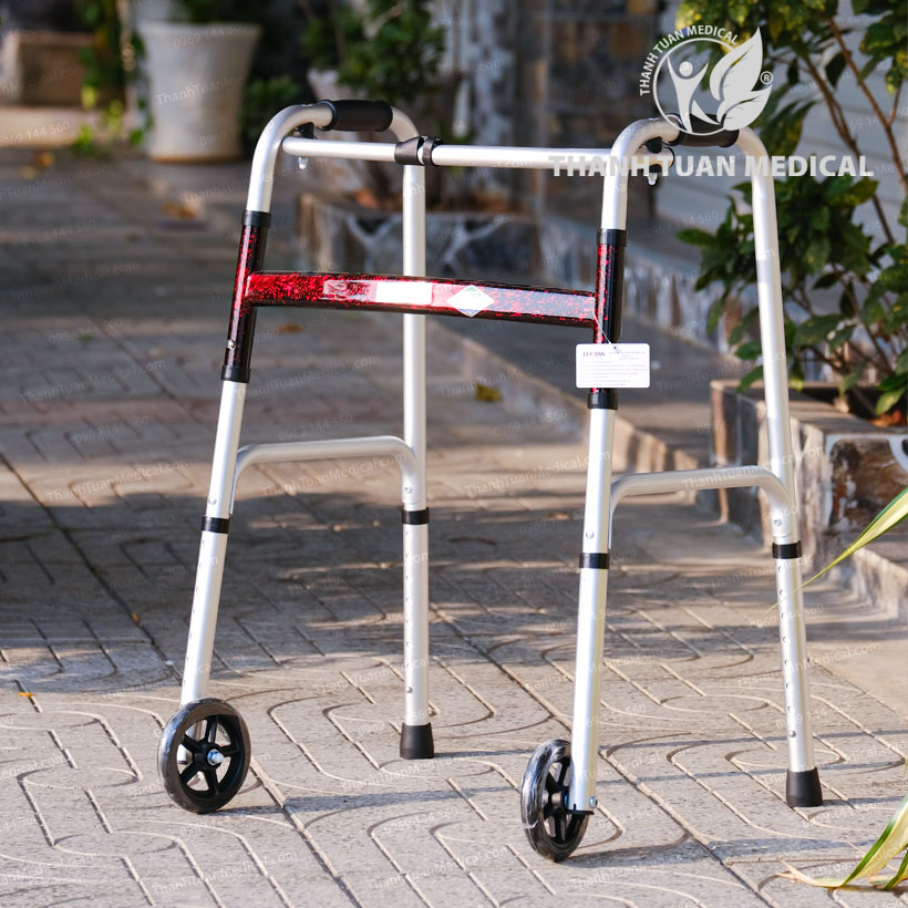 Khung tập đi có bánh xe lớn Lucass W57 - Hỗ trợ người già, người sau tai biến đi lại dễ dàng