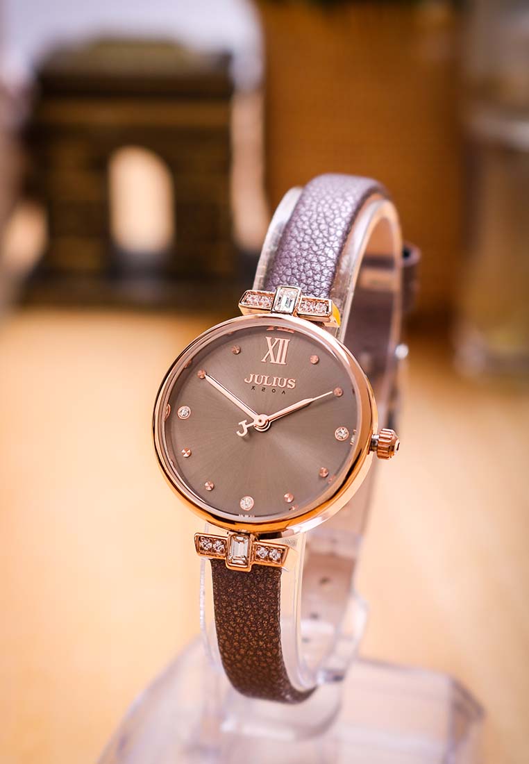 Đồng hồ nữ Julius Hàn Quốc JA-1204B dây da (Xám)