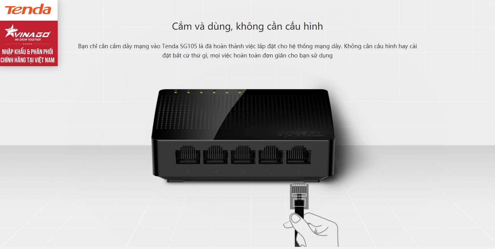 Tenda SG105 - Switch 5 cổng Gigabit - Bảo Hành 36 Tháng