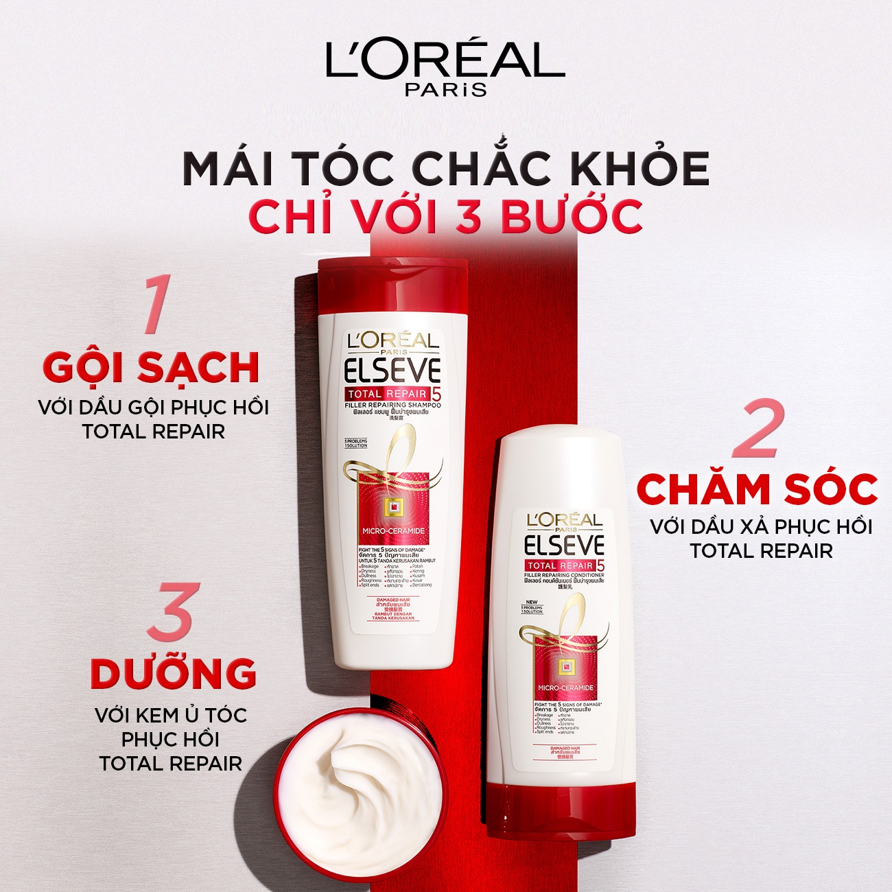 Dầu gội phục hồi tóc L'Oreal Paris total repair 330ml