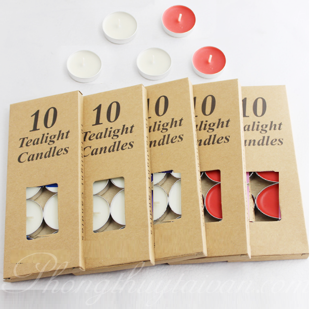 Nến viên Bơ Tealight 2h(hộp 10 nến)4 màu