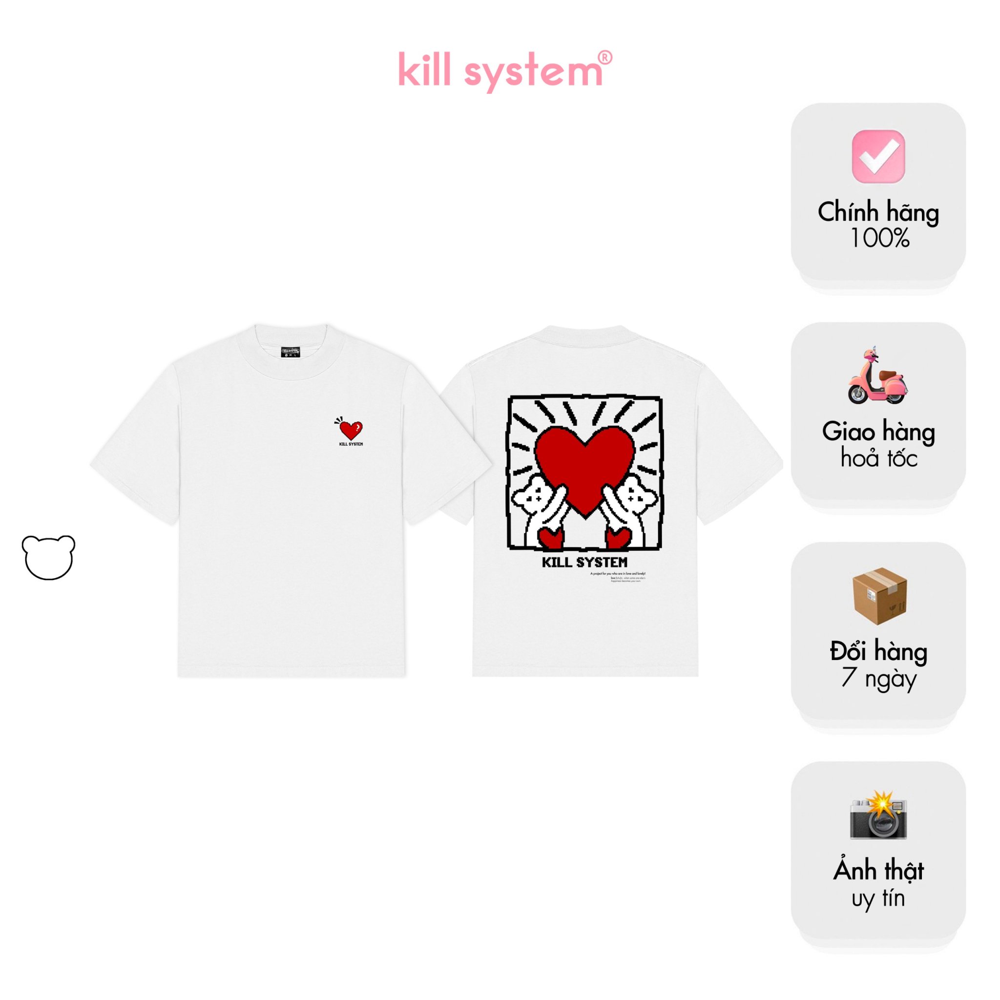 Áo thun Killsystem oversize Sarang Tee hình in tay ngắn nam nữ