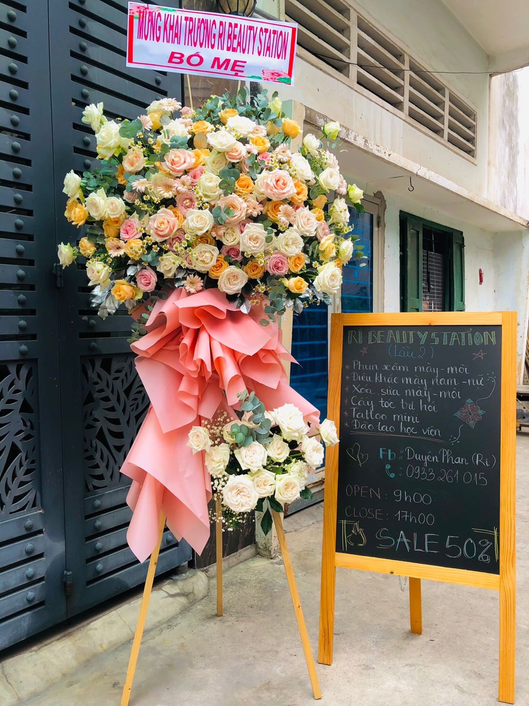 Bảng menu gỗ viết phấn 60x120cm